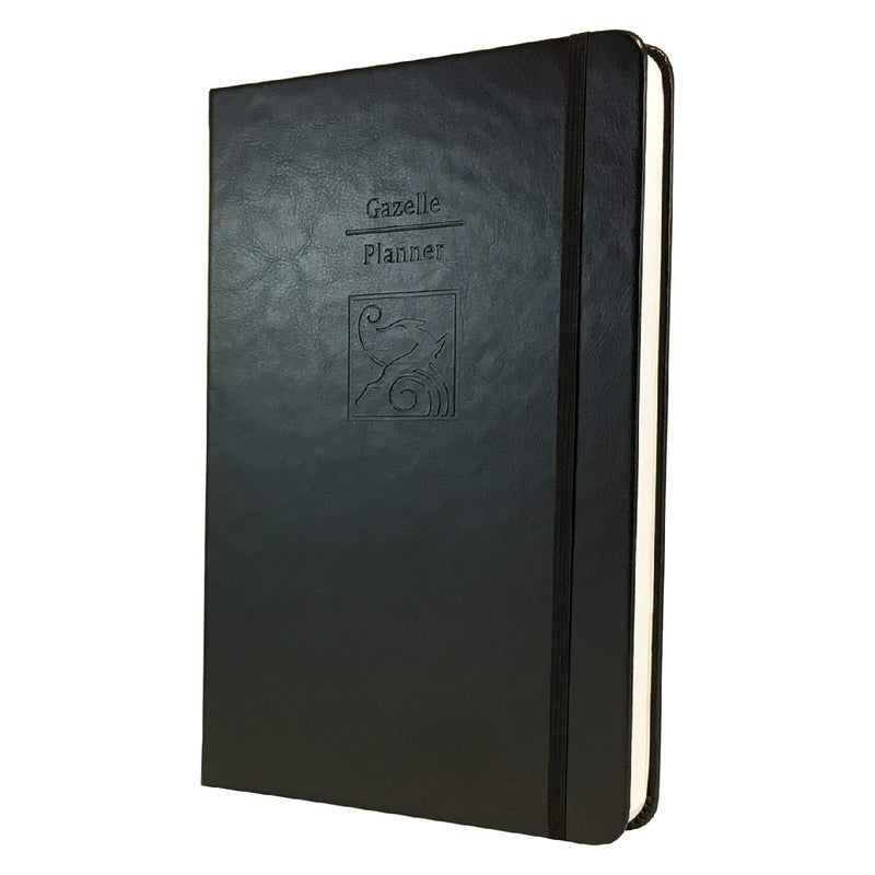 Gazelle Planner - Guided Daily Planning to Improve Organization, Time Management & Success. Daily, Monthly & Weekly Goals, 6 x 9 inches, 6 Month UNDATED Planner (Black) - Image 1